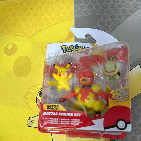 Pokemon Battle Figure Set Pikachu + Magmar + Turtwig