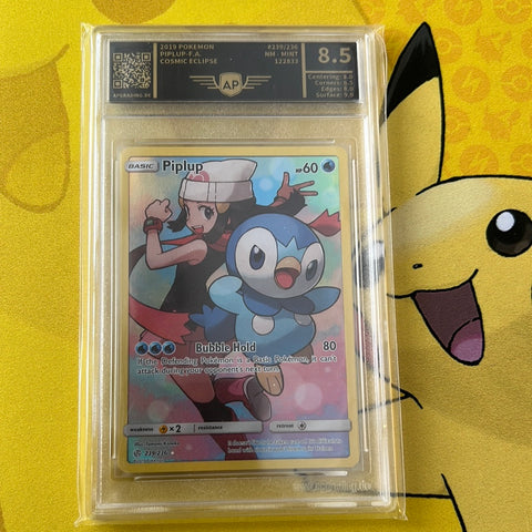 Piplup Full Art Cosmic Eclipse AP Grading 8,5