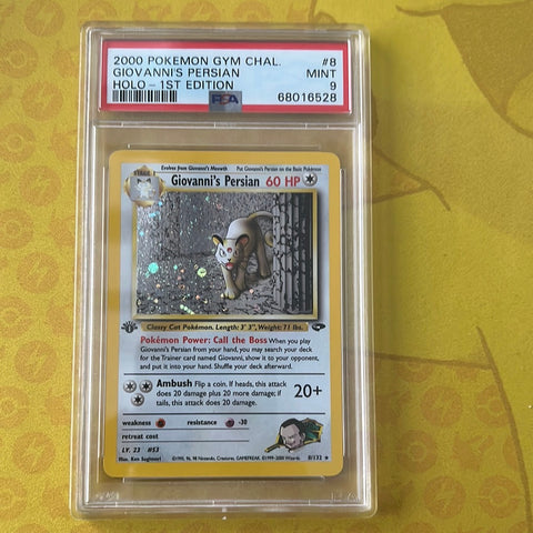 Giovanni’s Persian Holo First Edition Gym Challenge PSA 9