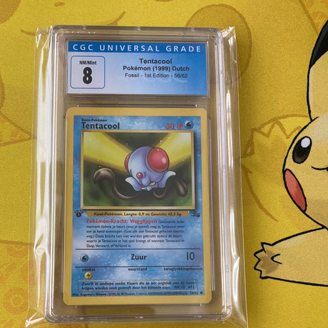 Tentacool First Edition Fossil NL CGC 8,0