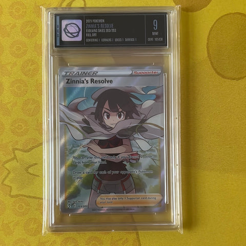 Zinnia’s Resolve Full Art Trainer Evolving Skies UGS 9,0