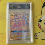 Reshiram & Charizard Gold Gx Promo AP Grading 9,0